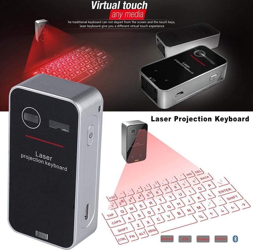 Clavier et souris virtuels Bluetooth à projection laser AGS pour iPhone, iPad, smartphones et tablettes