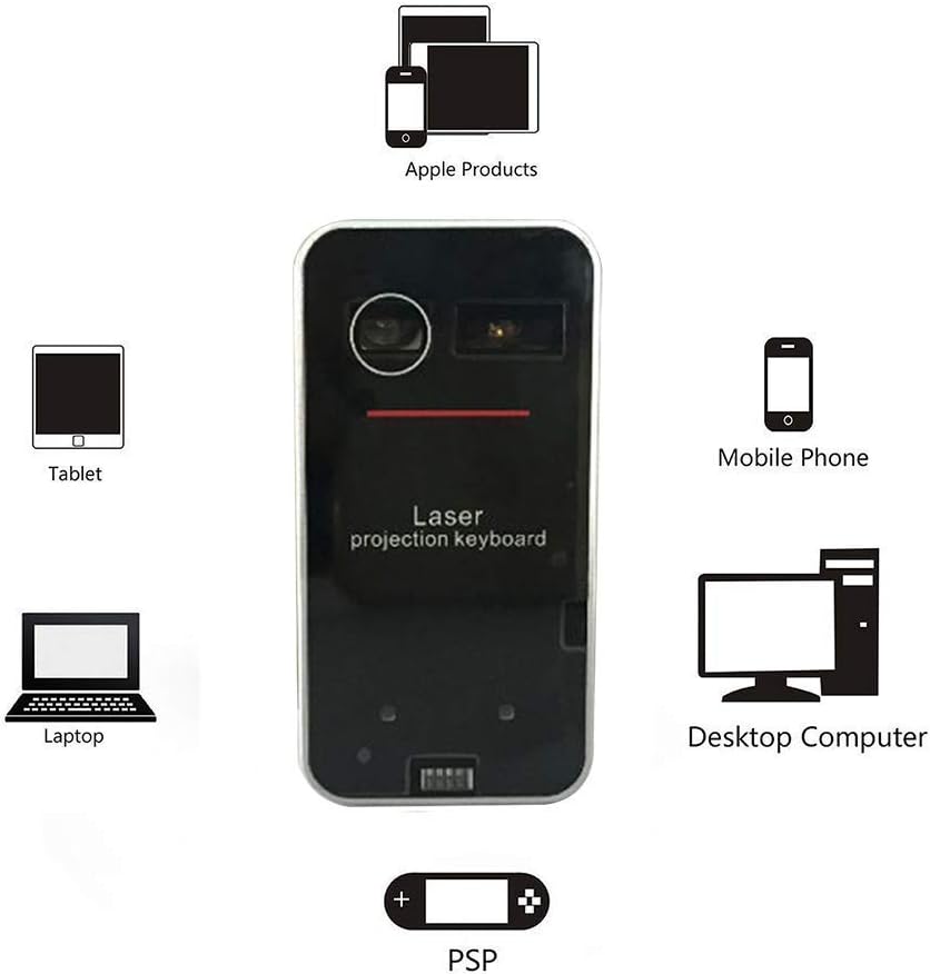Clavier et souris virtuels Bluetooth à projection laser AGS pour iPhone, iPad, smartphones et tablettes