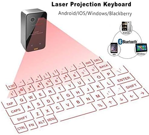 Clavier et souris virtuels Bluetooth à projection laser AGS pour iPhone, iPad, smartphones et tablettes
