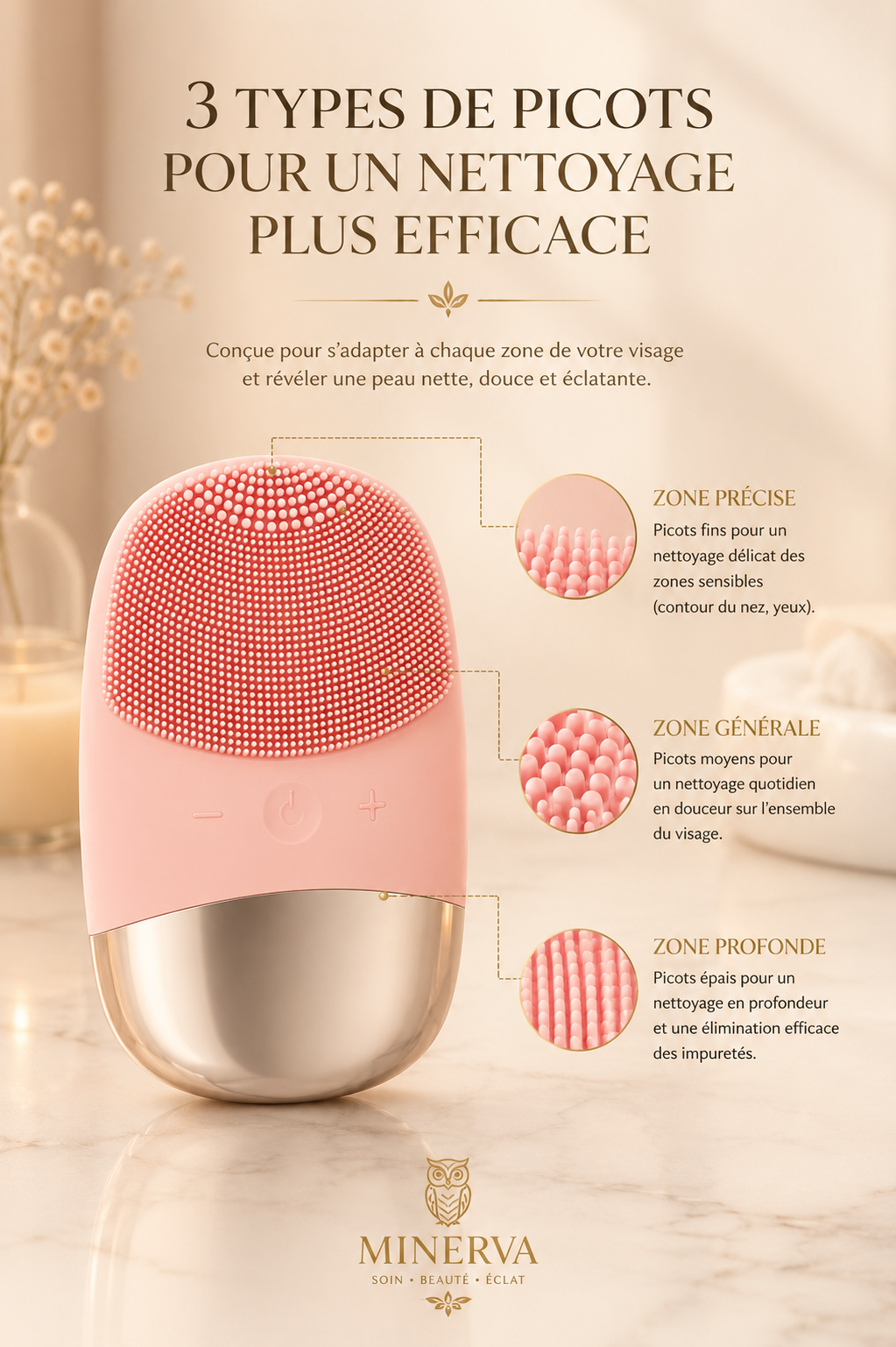 Mini Brosse Nettoyante Visage en Silicone – Nettoyage Doux & Éclat Naturel