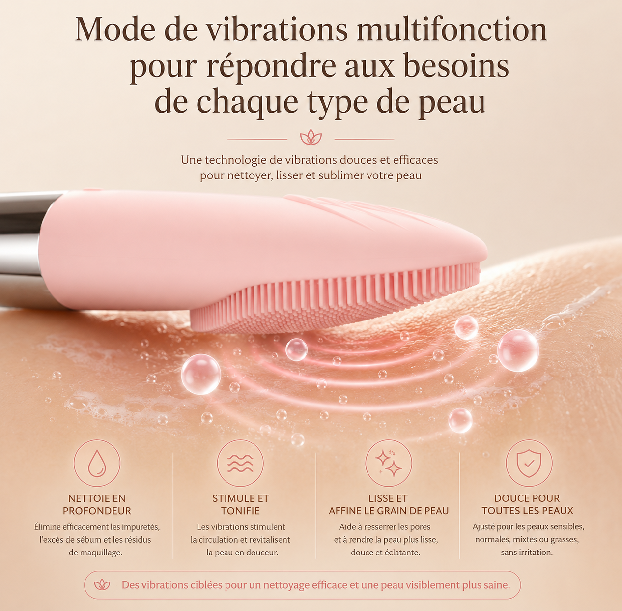 Mini Brosse Nettoyante Visage en Silicone – Nettoyage Doux & Éclat Naturel