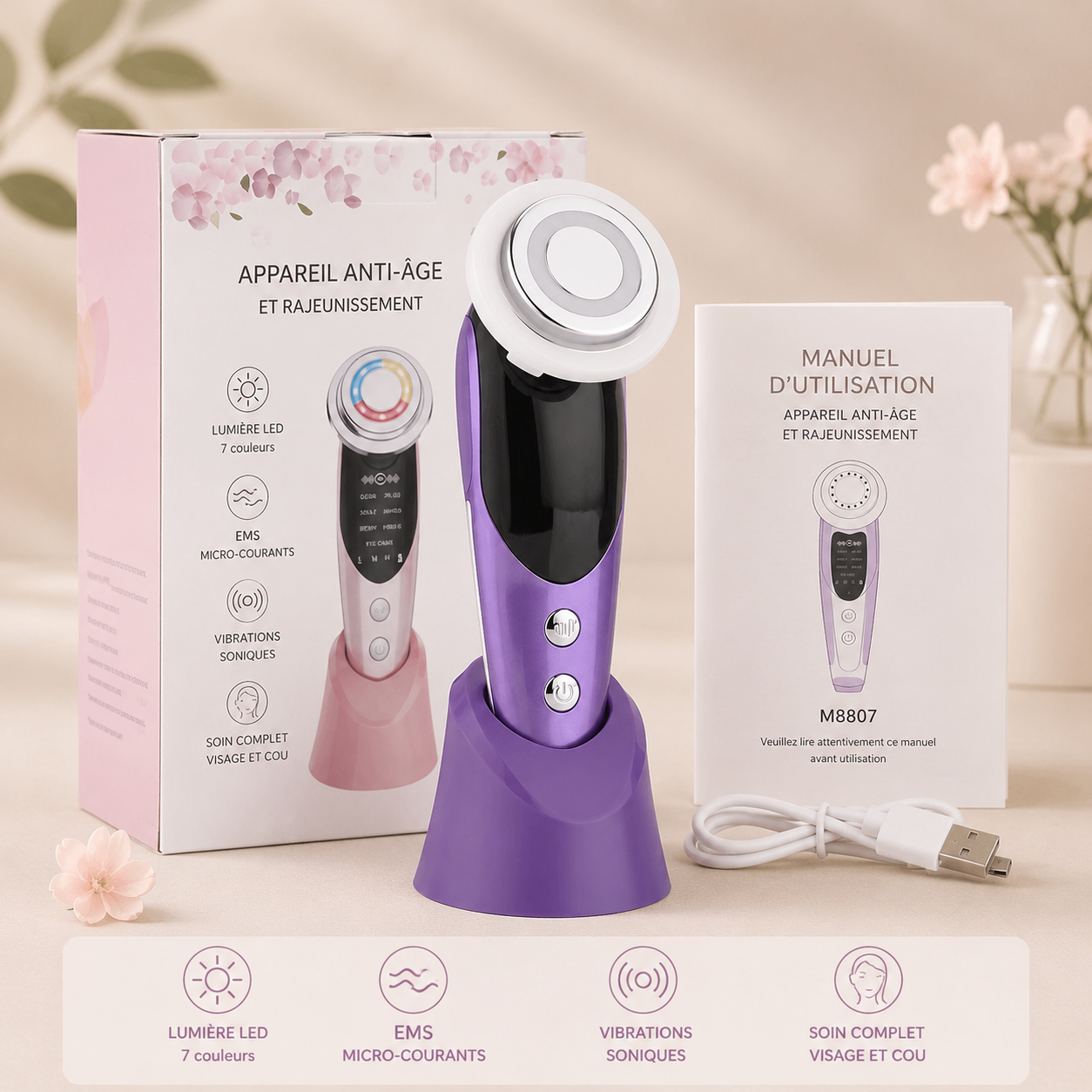 Masseur Visage LED Chauffant 7-en-1 Minerva™ – Le rituel beauté nouvelle génération